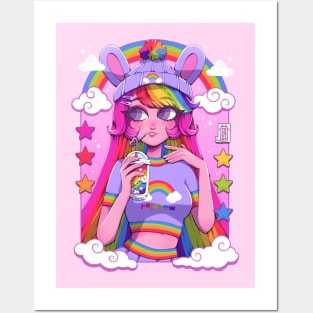 Rainbow girl Posters and Art